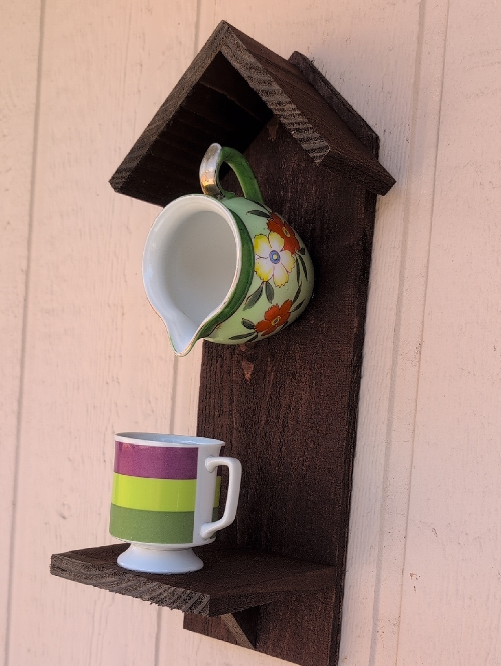Rustic Wooden Handmade Bird Feeder Green With Envy